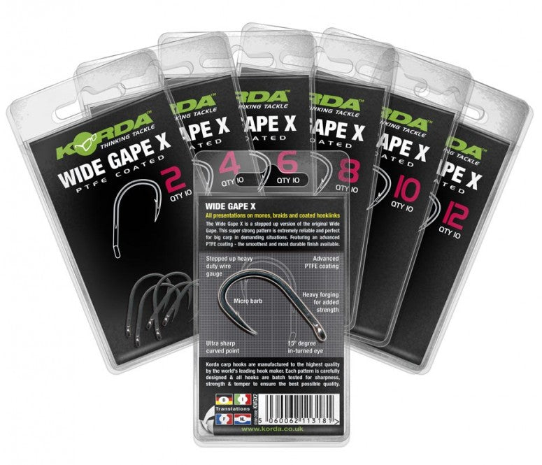 Korda Wide Gape X Hooks - Micro Barbed