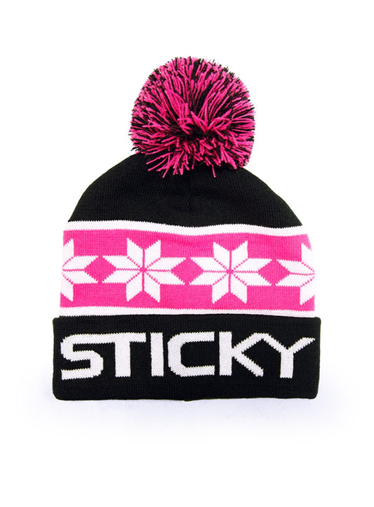 BLACK BOBBLE BEANIE