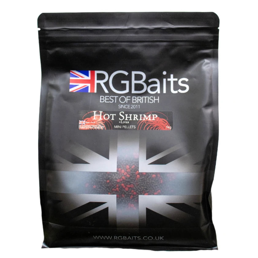 RG Baits Mini Pellets - Hot Shrimp + Liver 2mm 1kg