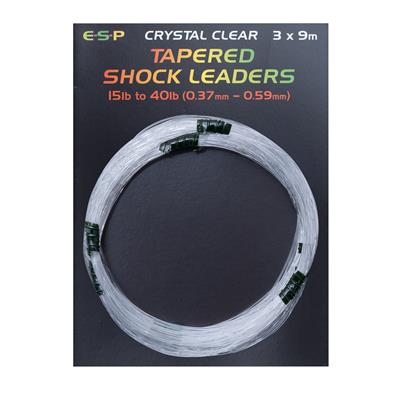 ESP Tapered Shock Leader , Clear 15lb-40lb